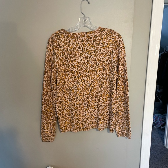 Ann Taylor Leopard Print Crewneck Sweater, Large - Picture 3 of 6